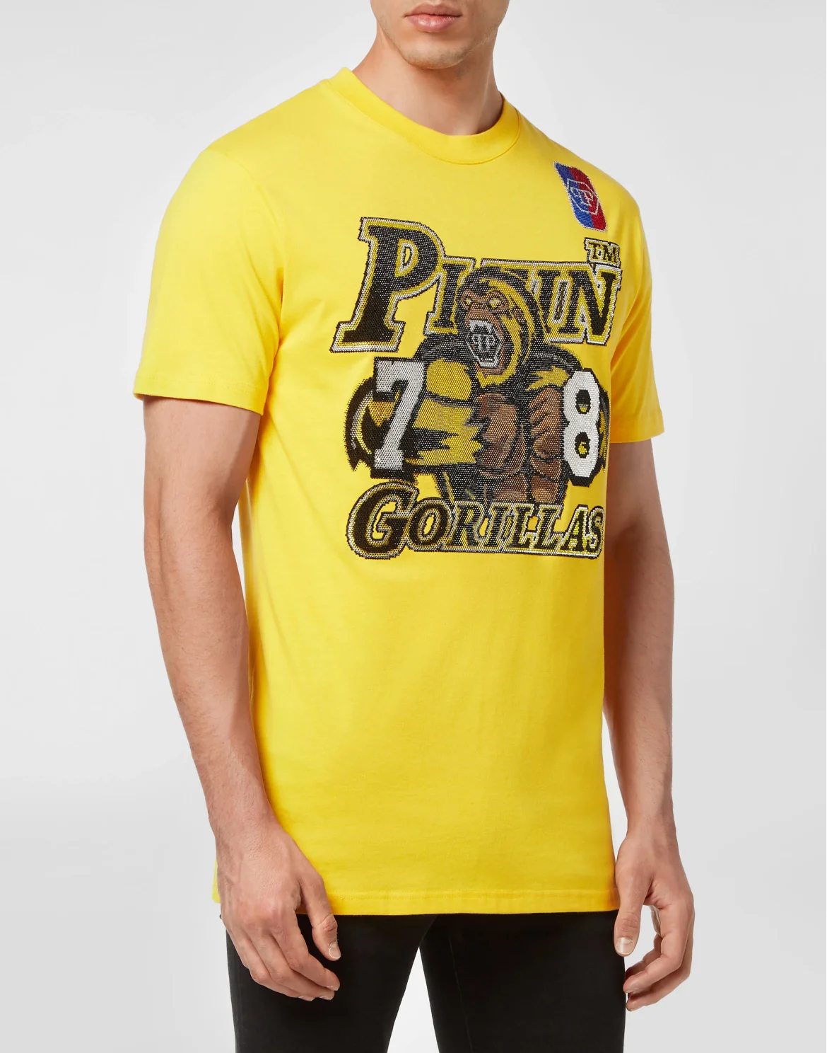 T-shirt Round Neck SS Basketball with Crystals, цвет: Желтый
