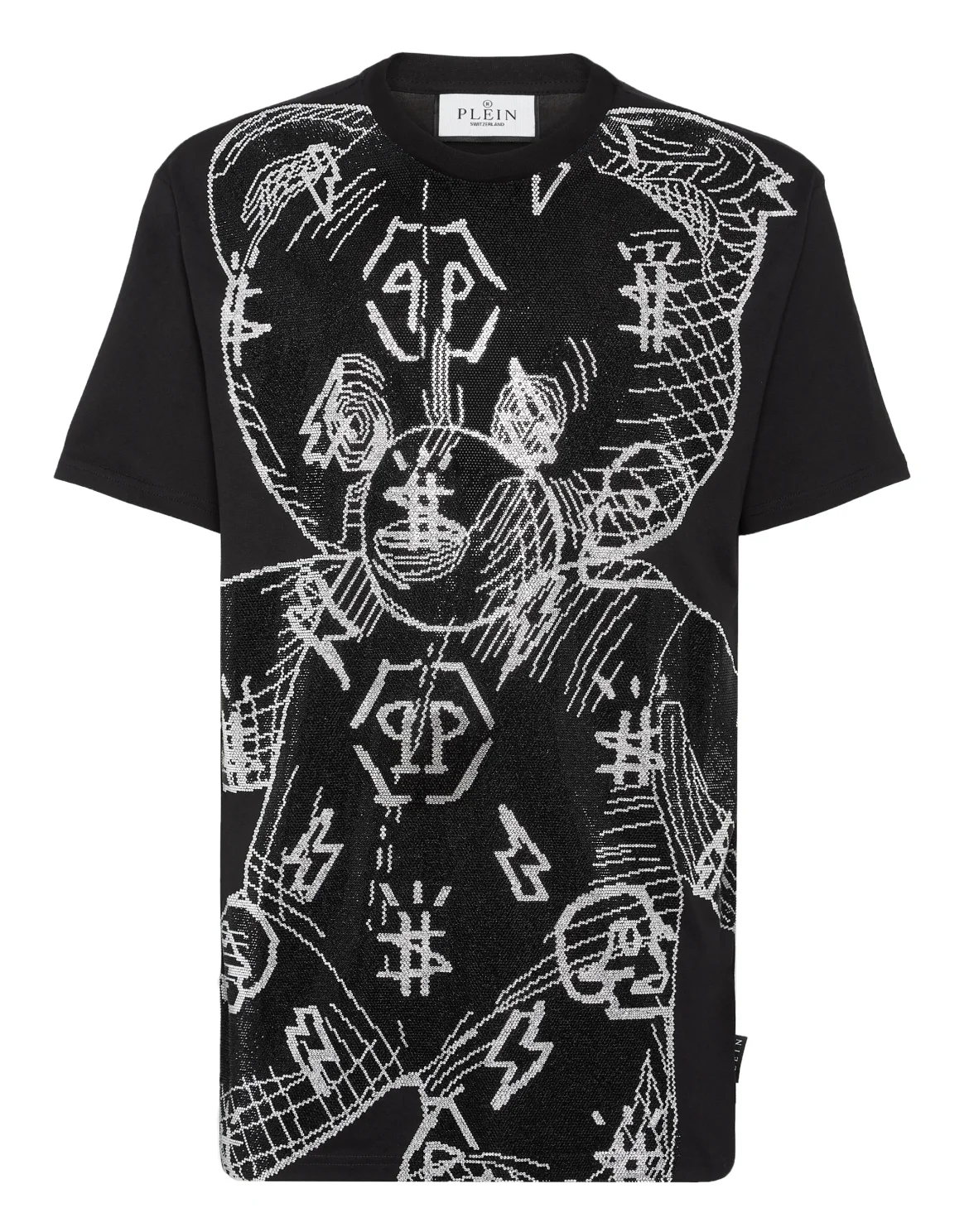 T-shirt Round Neck SS Teddy Bear with Crystals, цвет: Черный