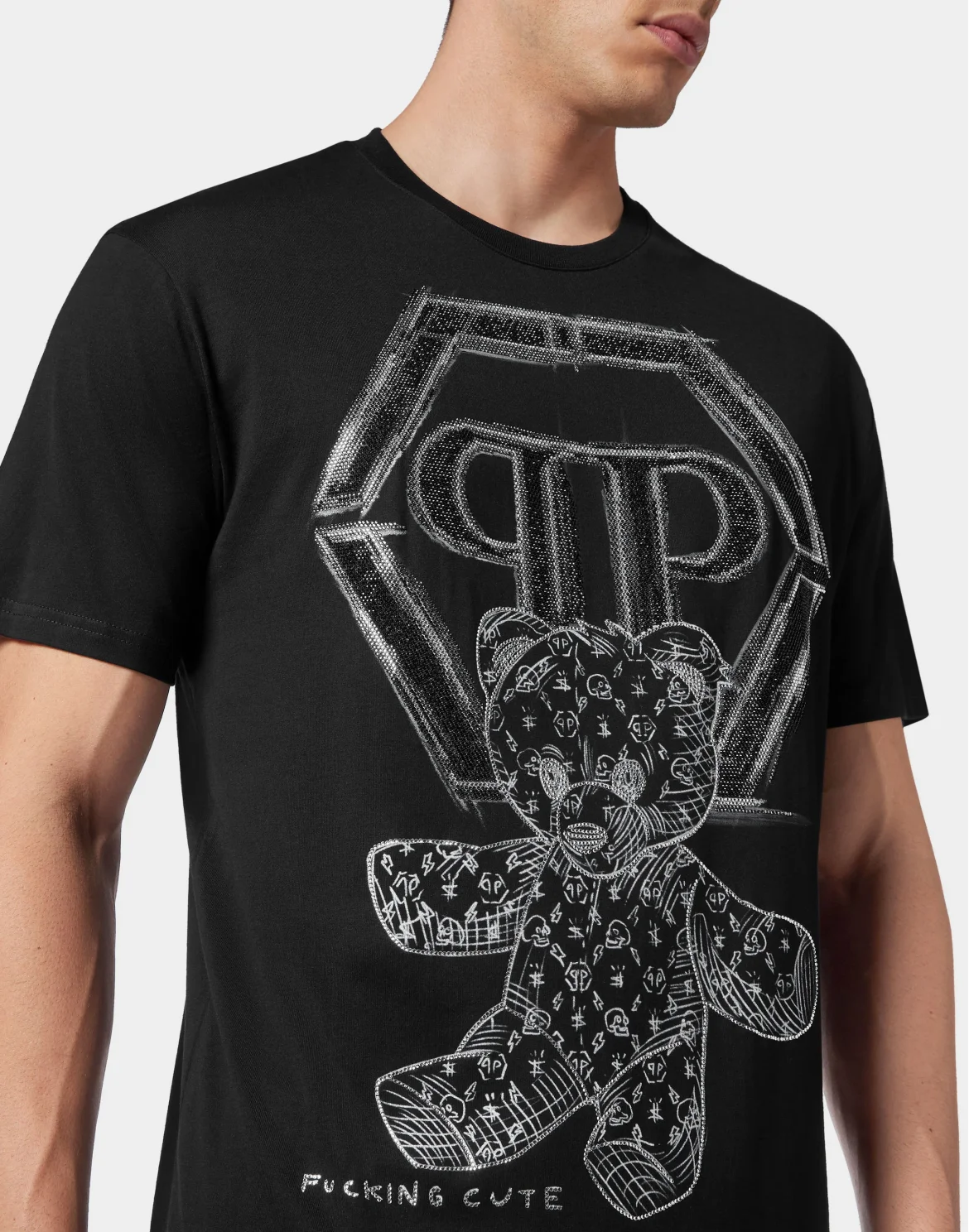 T-shirt Round Neck SS Teddy Bear, цвет: Черный