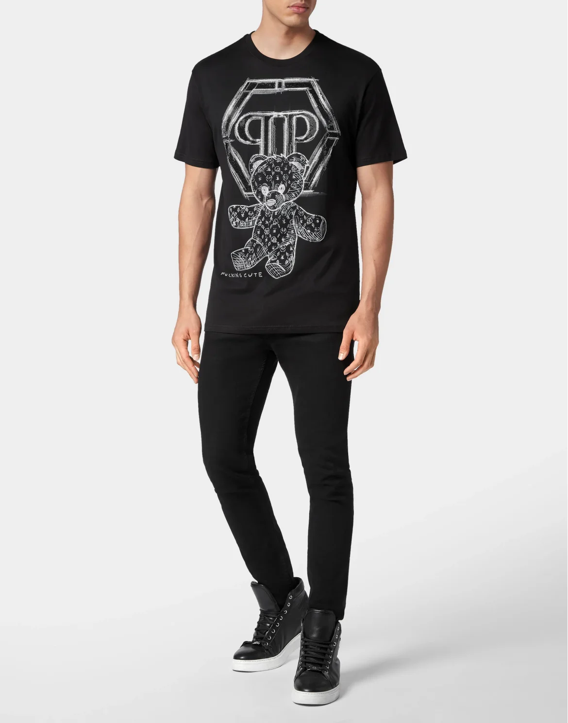 T-shirt Round Neck SS Teddy Bear, цвет: Черный