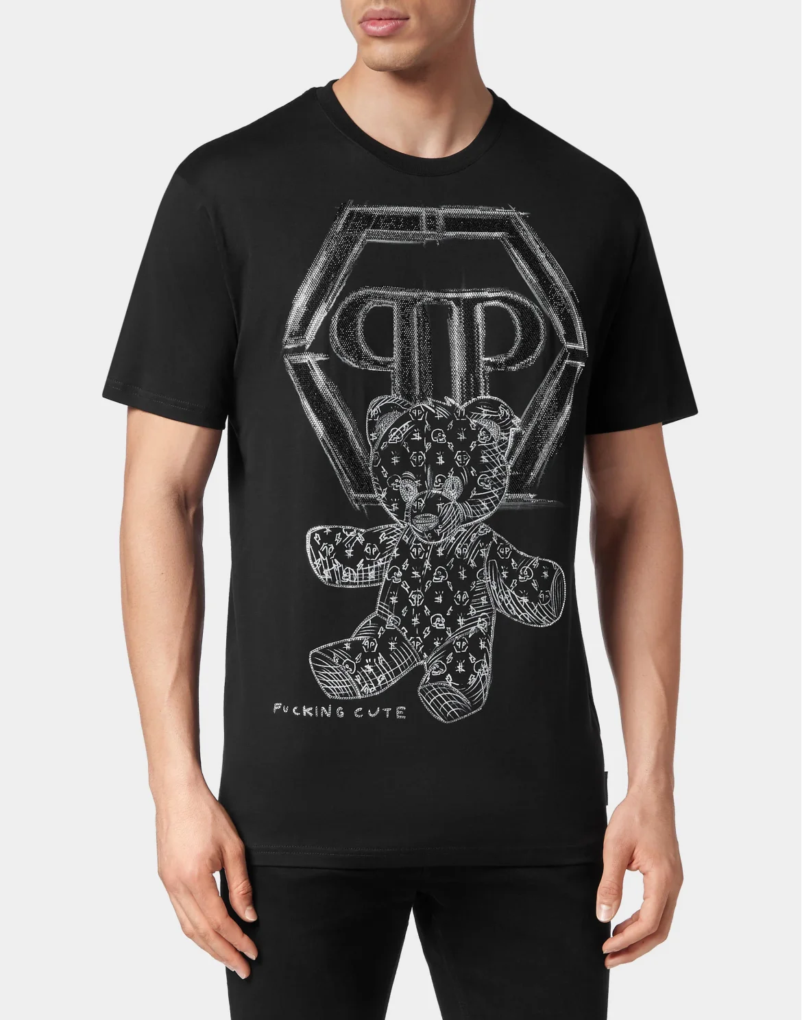 T-shirt Round Neck SS Teddy Bear, цвет: Черный