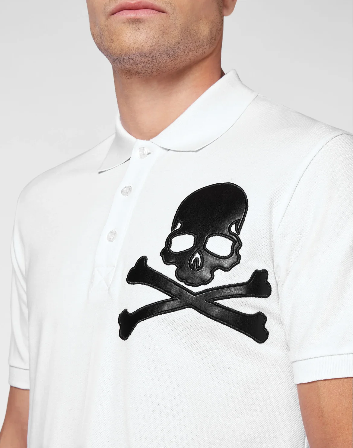 Slim Fit Polo shirt SS Skull, цвет: Белый