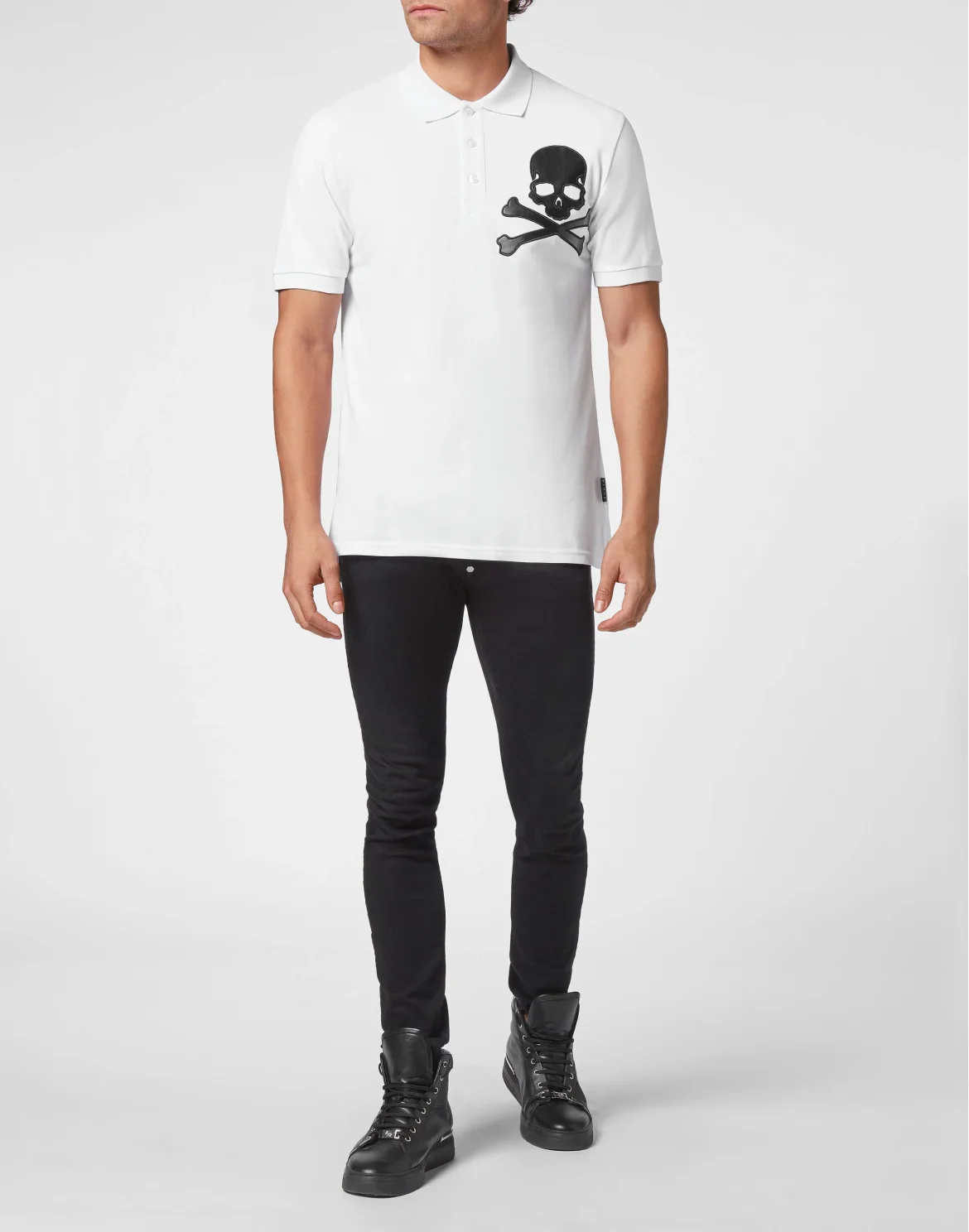 Slim Fit Polo shirt SS Skull, цвет: Белый