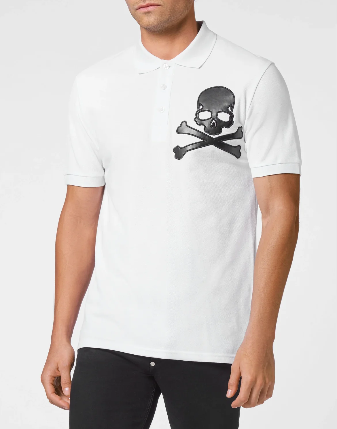 Slim Fit Polo shirt SS Skull, цвет: Белый