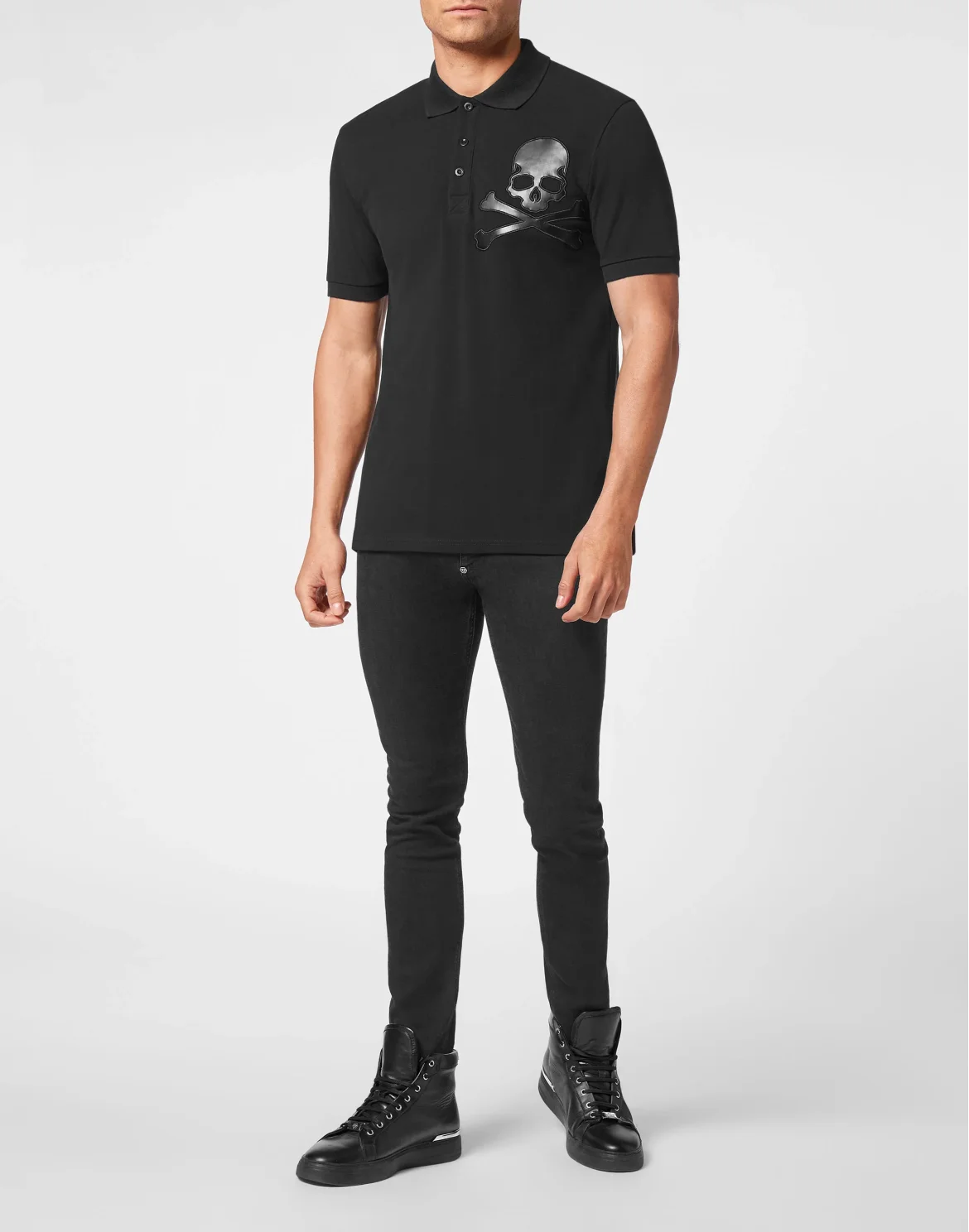 Slim Fit Polo shirt SS Skull, цвет: Черный