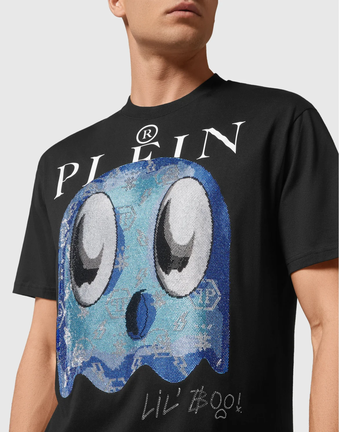 T-shirt Round Neck SS Monsters with Crystals, цвет: Черный
