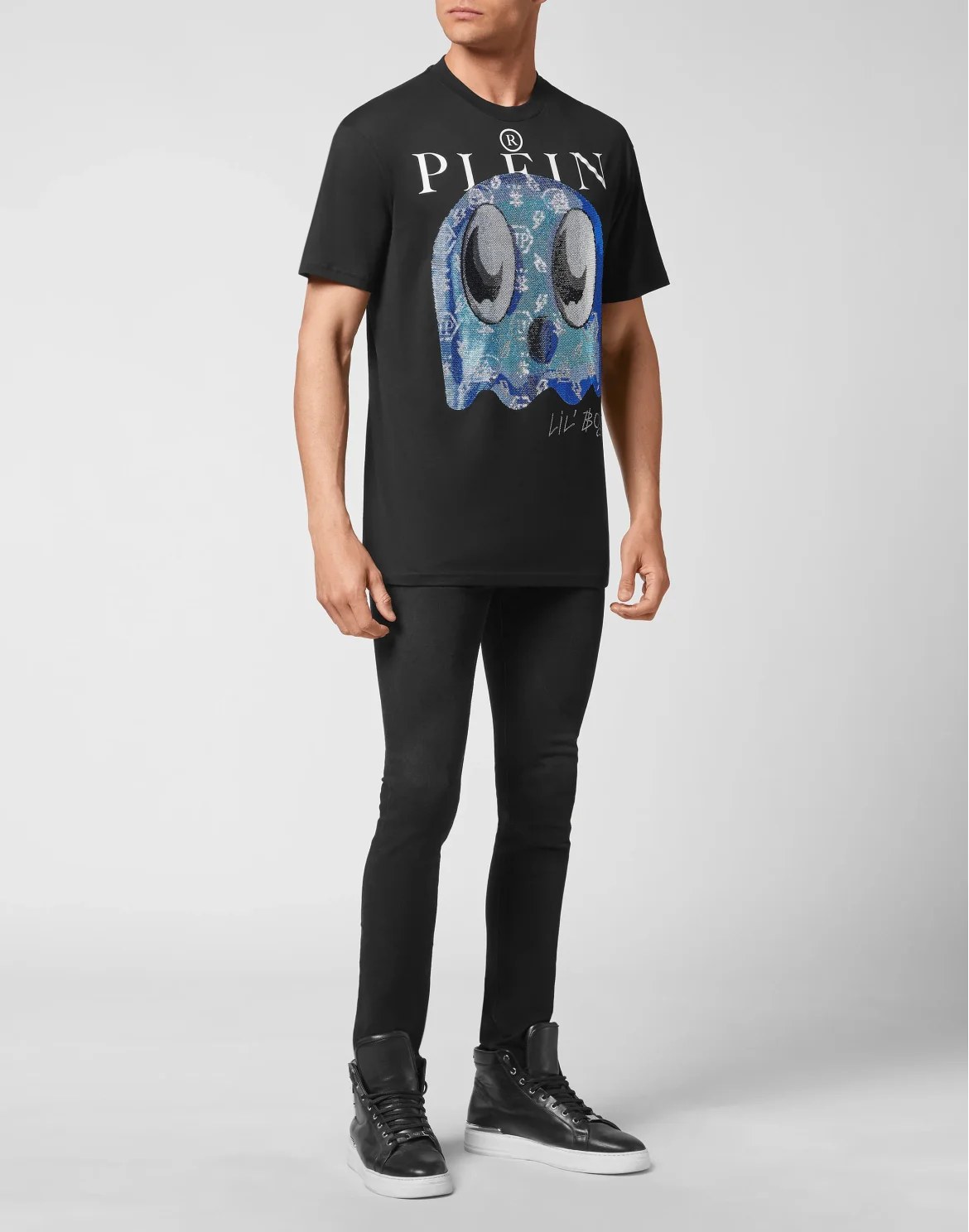 T-shirt Round Neck SS Monsters with Crystals, цвет: Черный