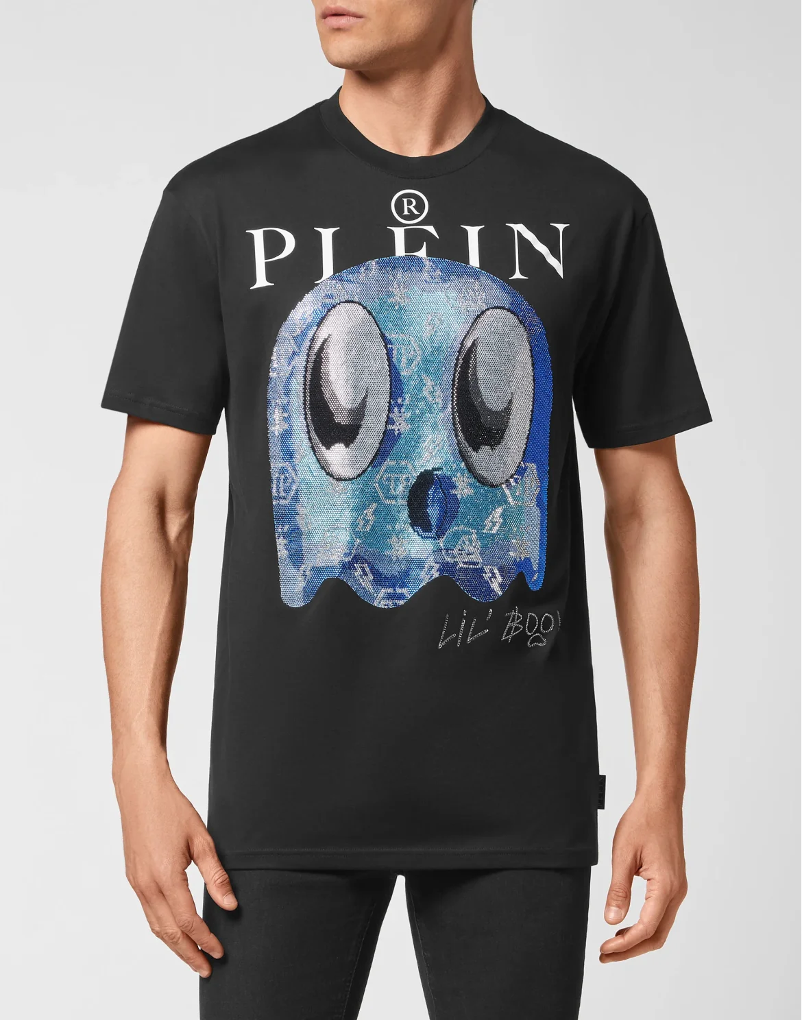 T-shirt Round Neck SS Monsters with Crystals, цвет: Черный