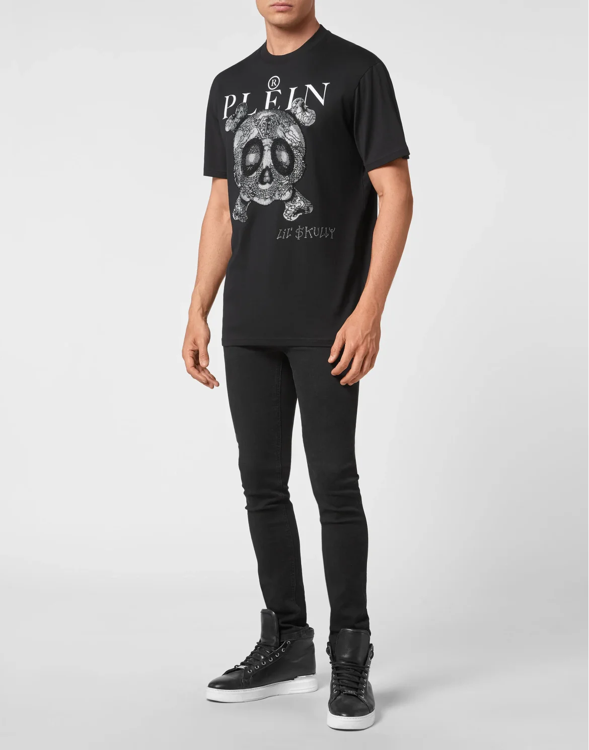 T-shirt Round Neck SS Monsters with Crystals, цвет: Черный