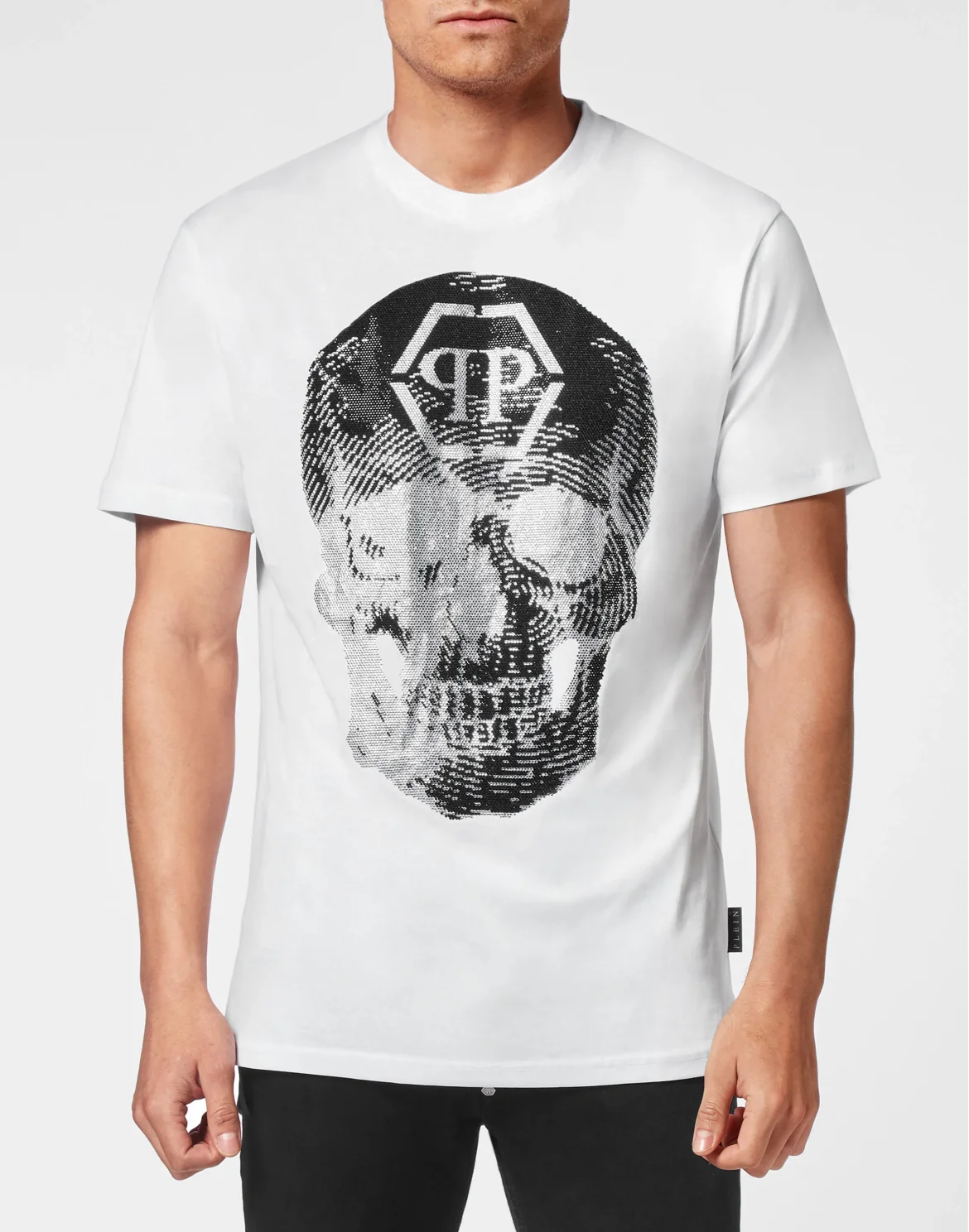 T-shirt Round Neck SS Skull with Crystals, цвет: Белый