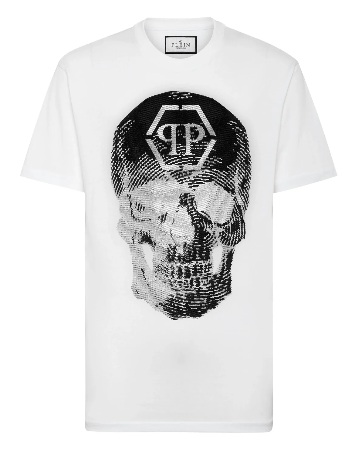 T-shirt Round Neck SS Skull with Crystals, цвет: Белый