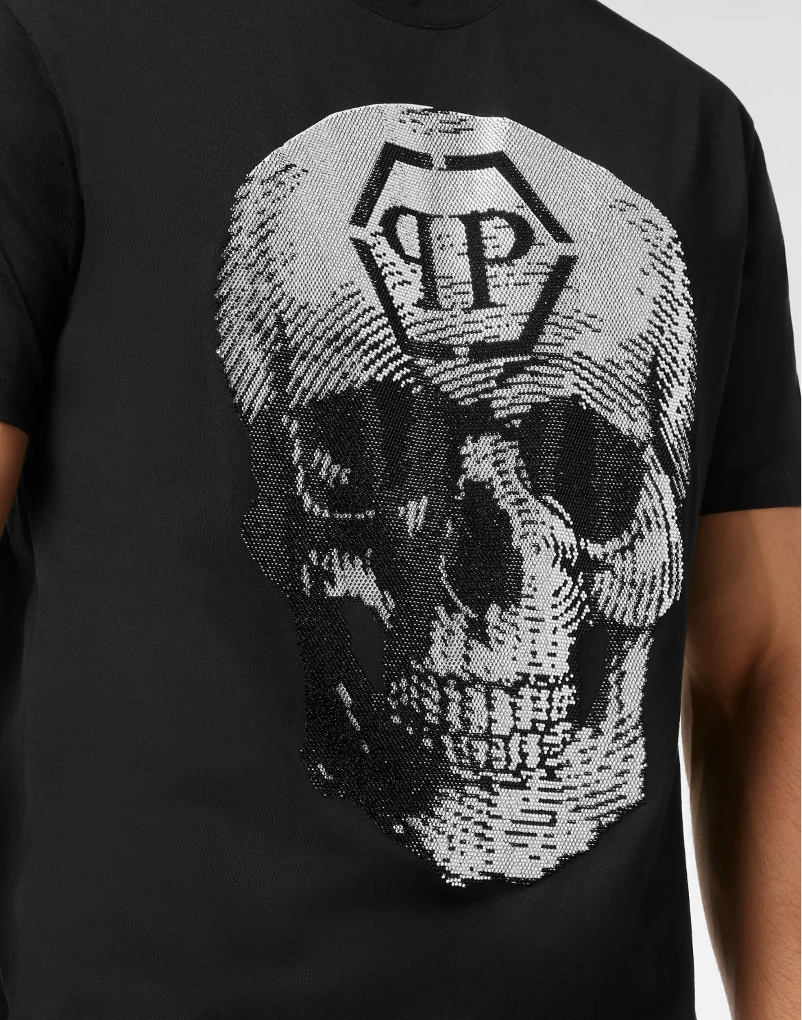 T-shirt Round Neck SS Skull with Crystals, цвет: Черный