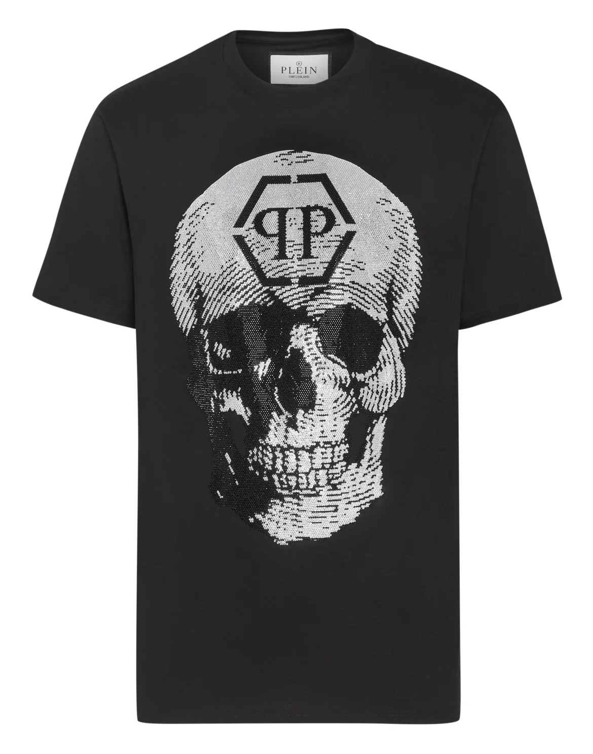 T-shirt Round Neck SS Skull with Crystals, цвет: Черный
