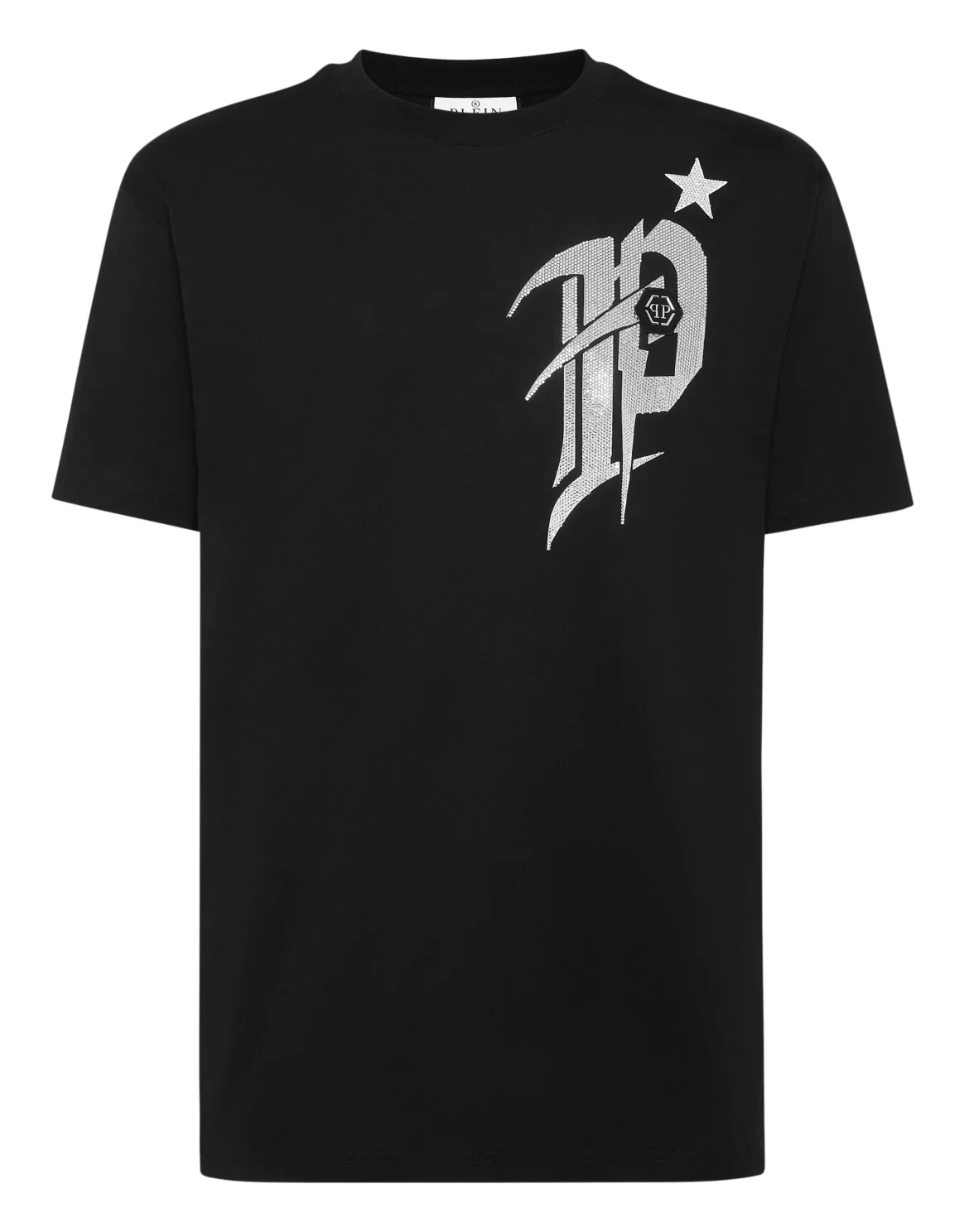 T-shirt Round Neck SS Gothic Plein with Crystals, цвет: Черный