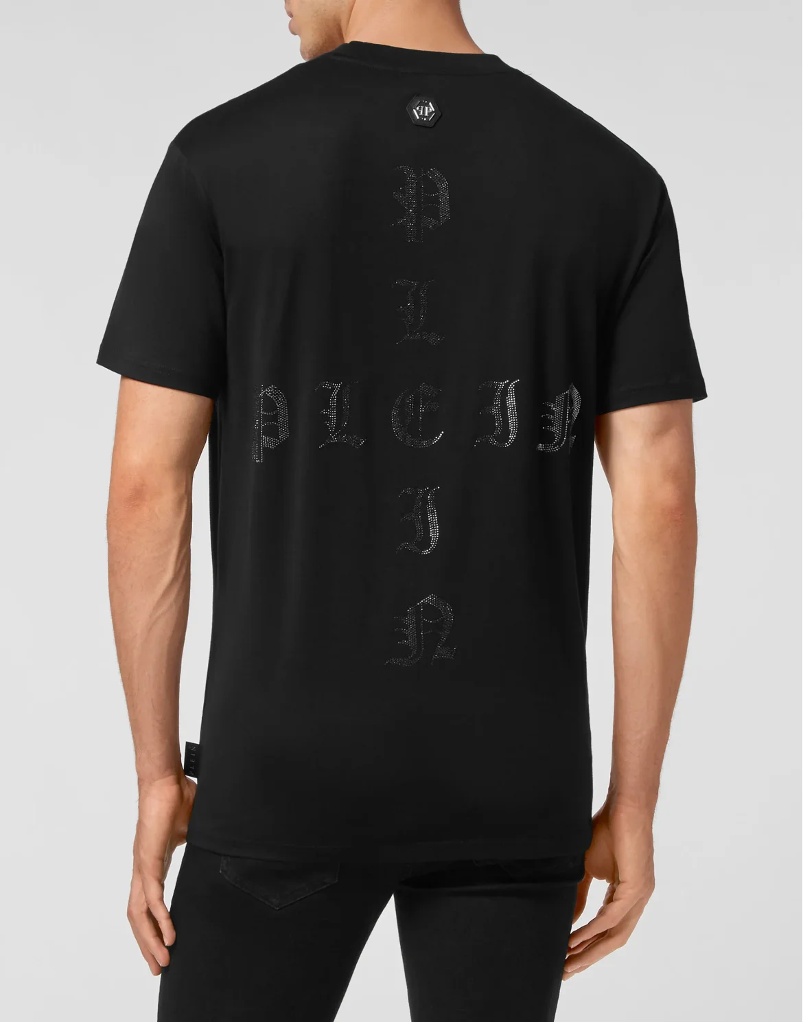 T-shirt Round Neck SS Gothic Plein with Crystals, цвет: Черный