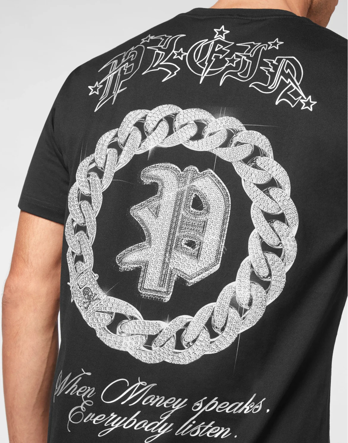 T-shirt Round Neck SS with Crystals, цвет: Черный