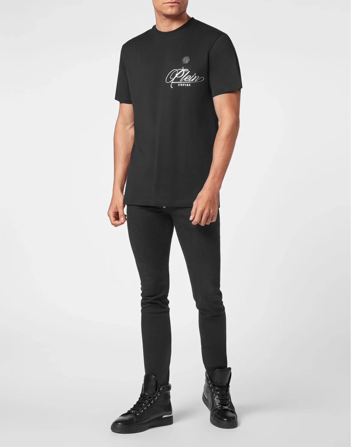 T-shirt Round Neck SS with Crystals, цвет: Черный