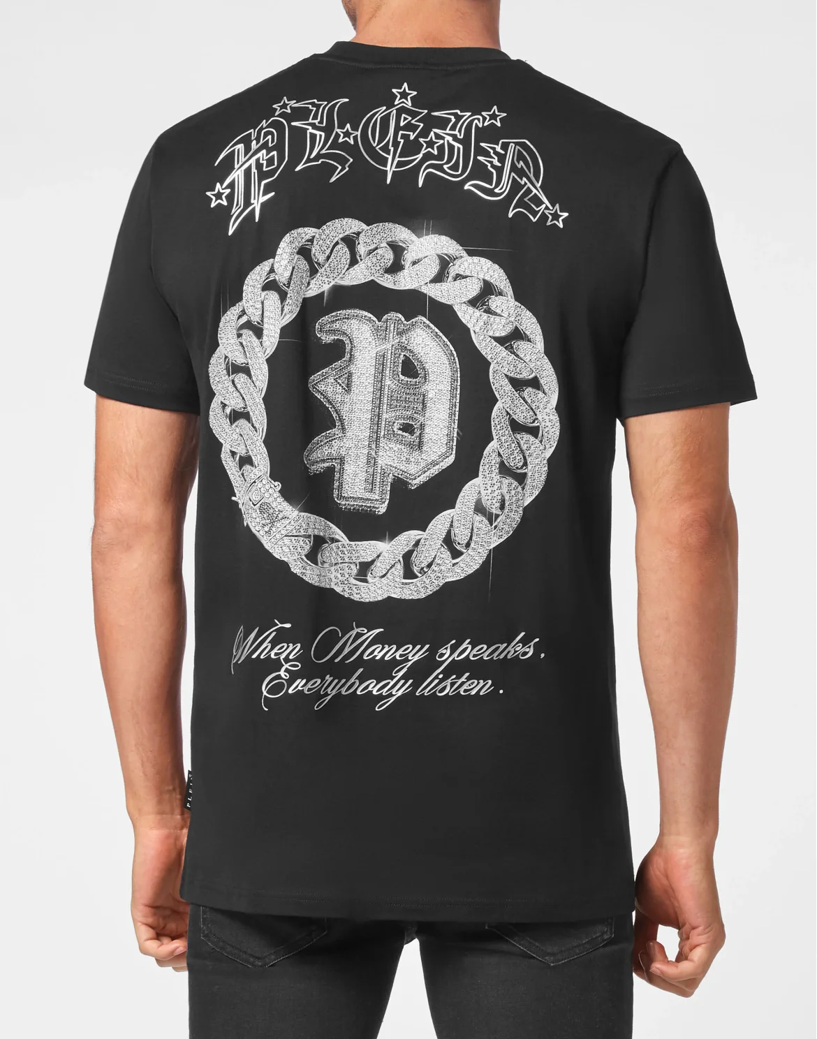 T-shirt Round Neck SS with Crystals, цвет: Черный