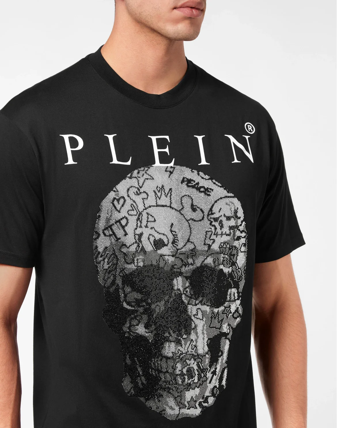 T-shirt Round Neck SS Skull with Crystals, цвет: Черный