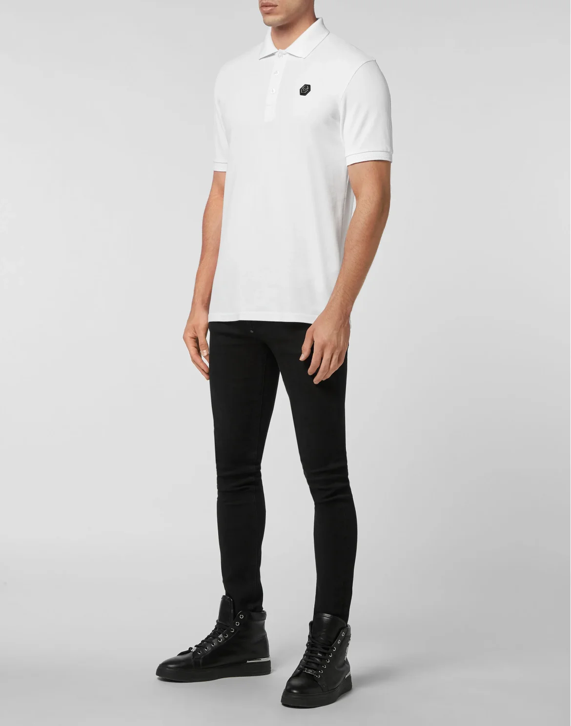 Slim Fit Polo shirt SS Skull with Crystals, цвет: Белый