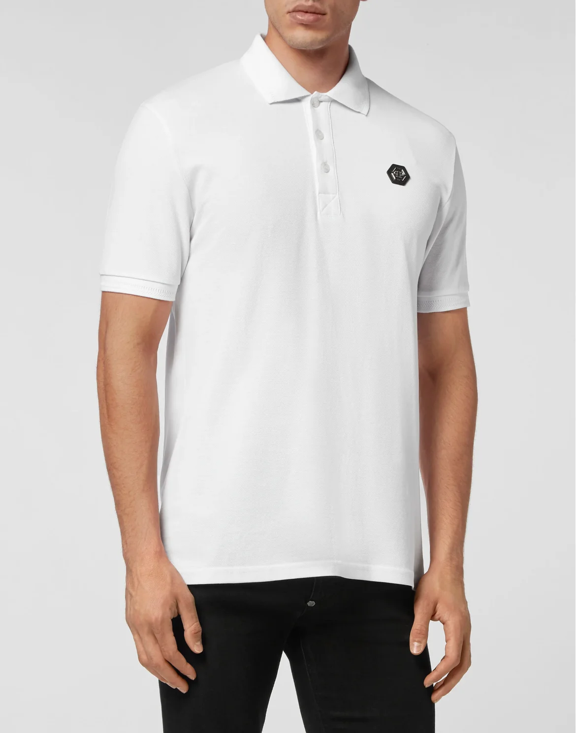 Slim Fit Polo shirt SS Skull with Crystals, цвет: Белый