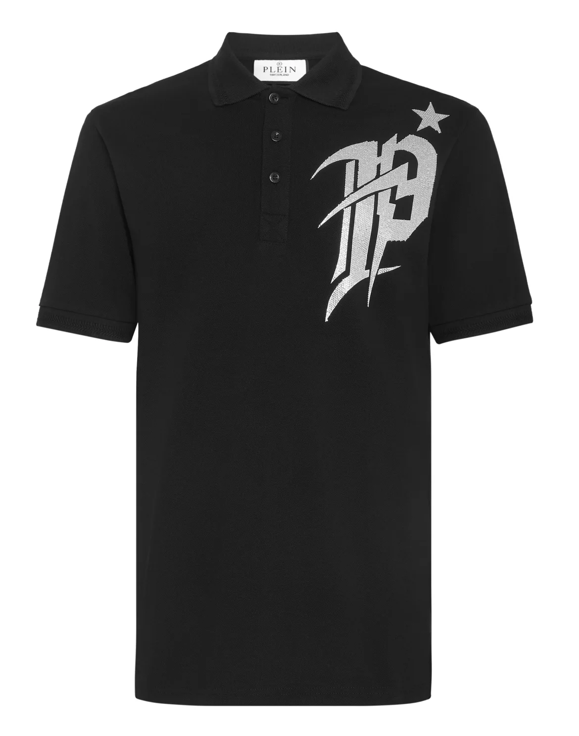Slim Fit Polo shirt SS Gothic Plein with Crystals, цвет: Черный