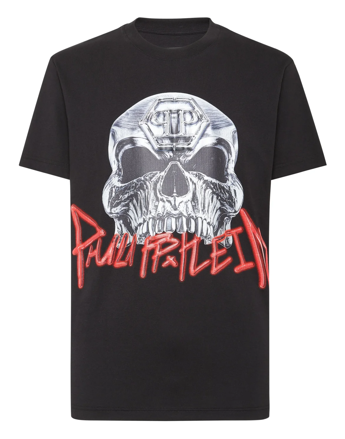 T-shirt Round Neck Skull, цвет: Черный