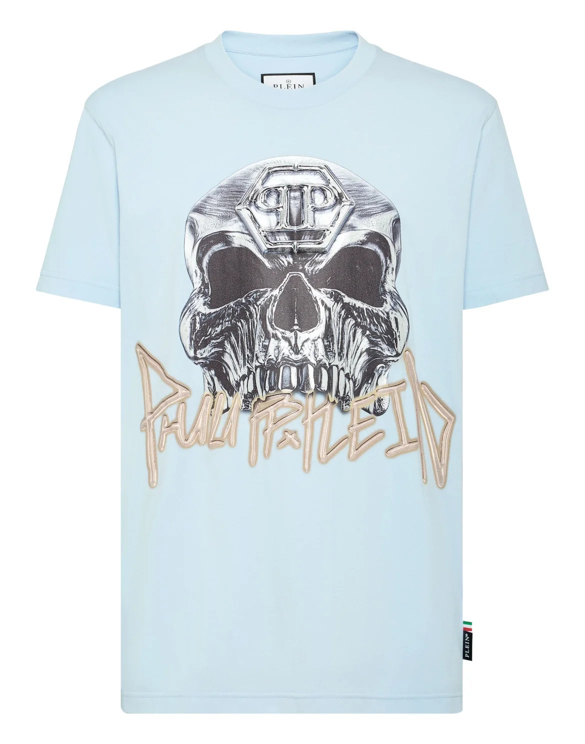 T-shirt Round Neck Skull, цвет: Голубой