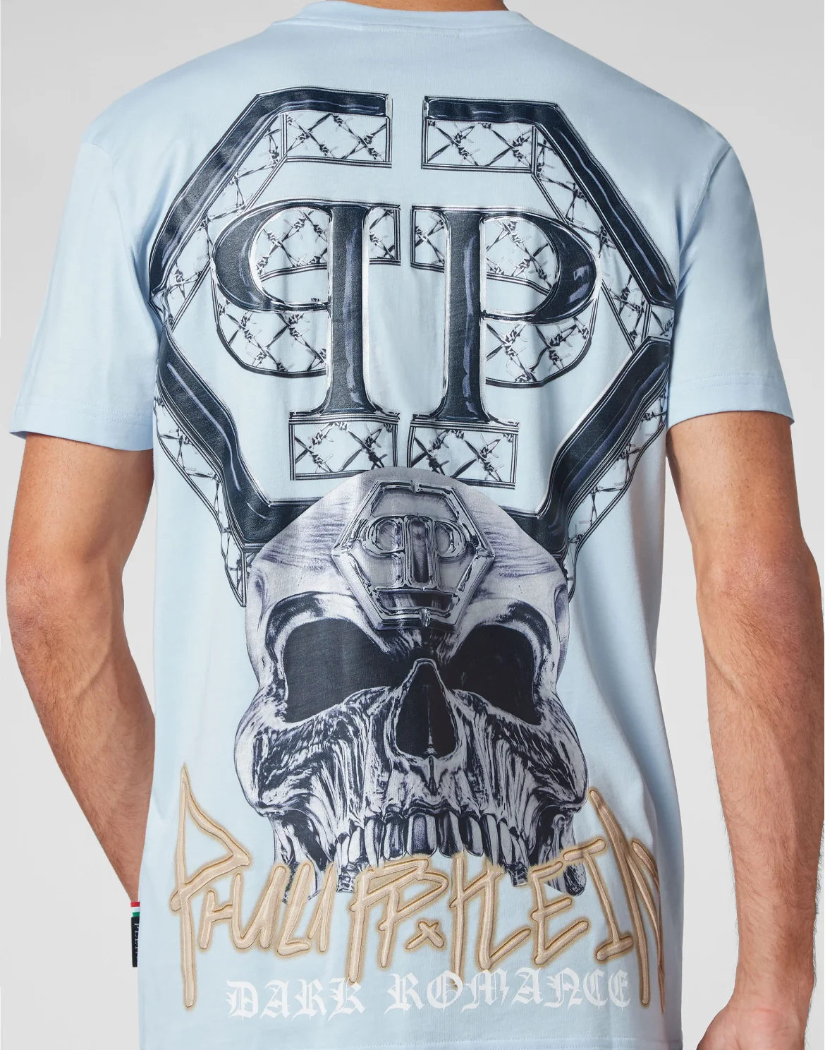 T-shirt Round Neck Skull, цвет: Голубой