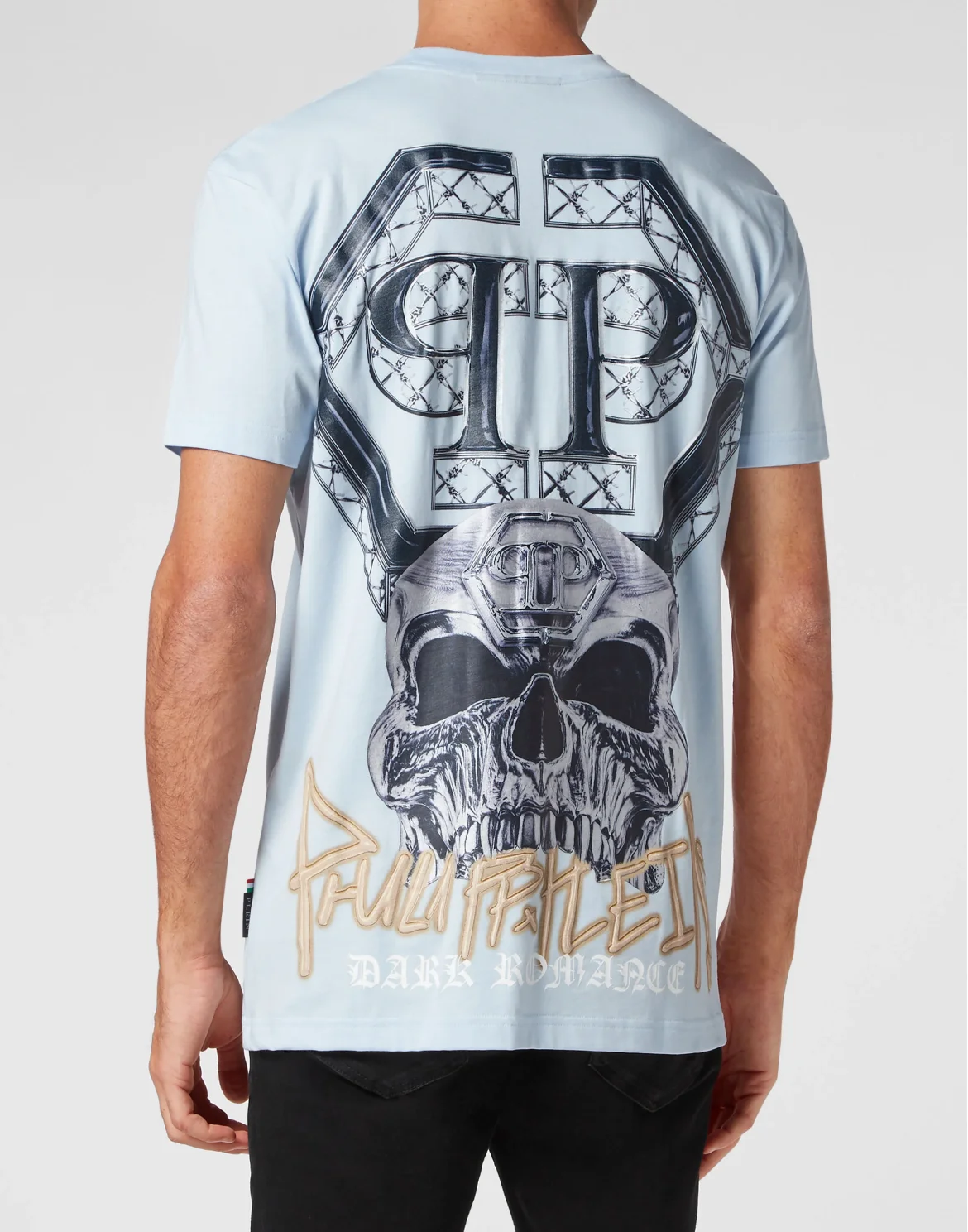 T-shirt Round Neck Skull, цвет: Голубой
