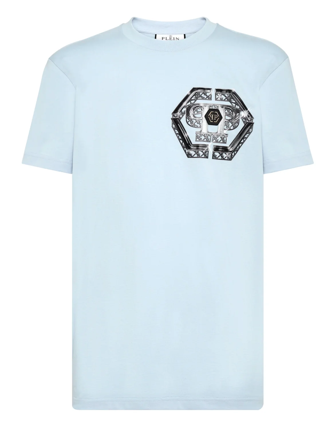 T-shirt Round Neck Skull, цвет: Голубой