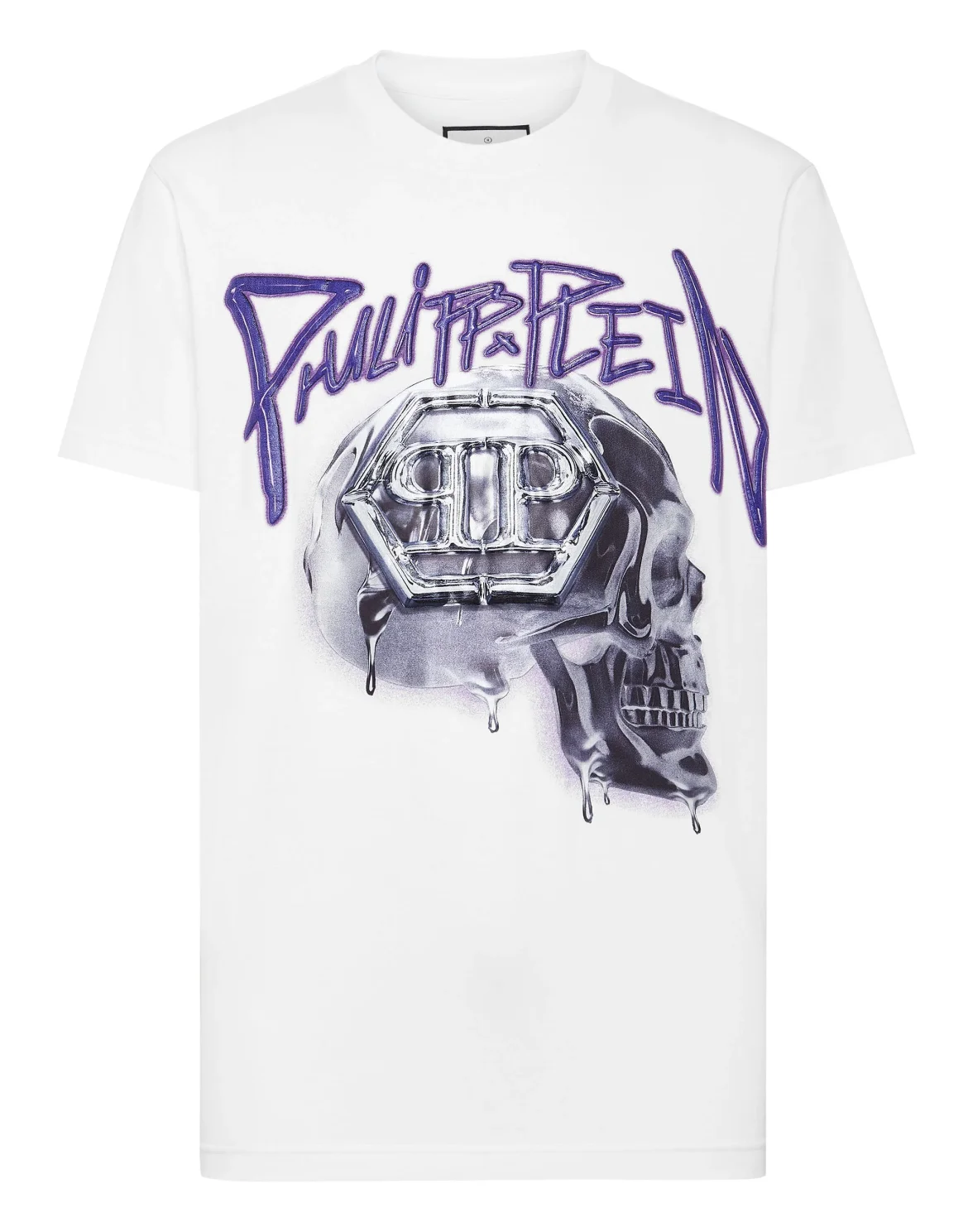 T-shirt Round Neck Skull, цвет: Белый