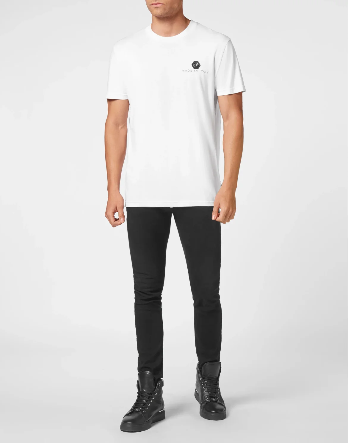 T-shirt Round Neck Hexagon, цвет: Белый