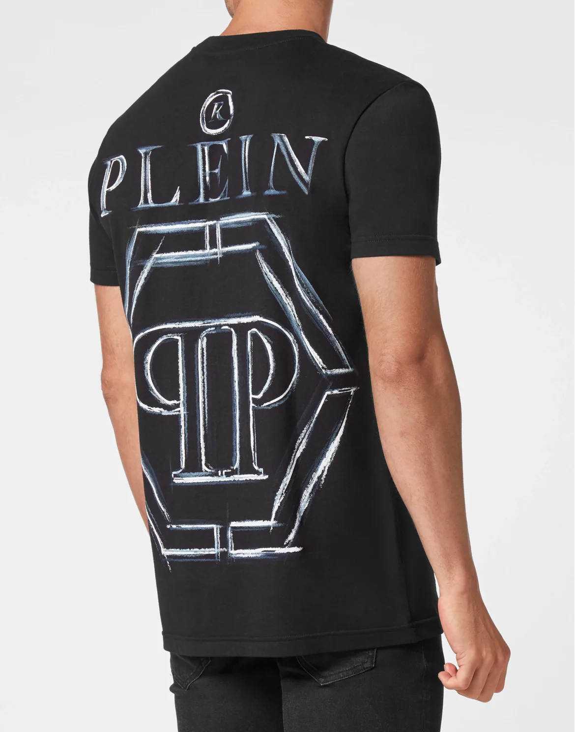 T-shirt Round Neck Hexagon, цвет: Черный