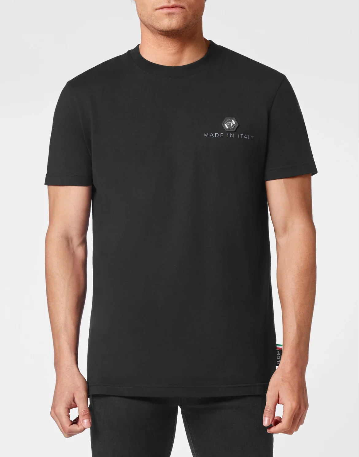 T-shirt Round Neck Hexagon, цвет: Черный