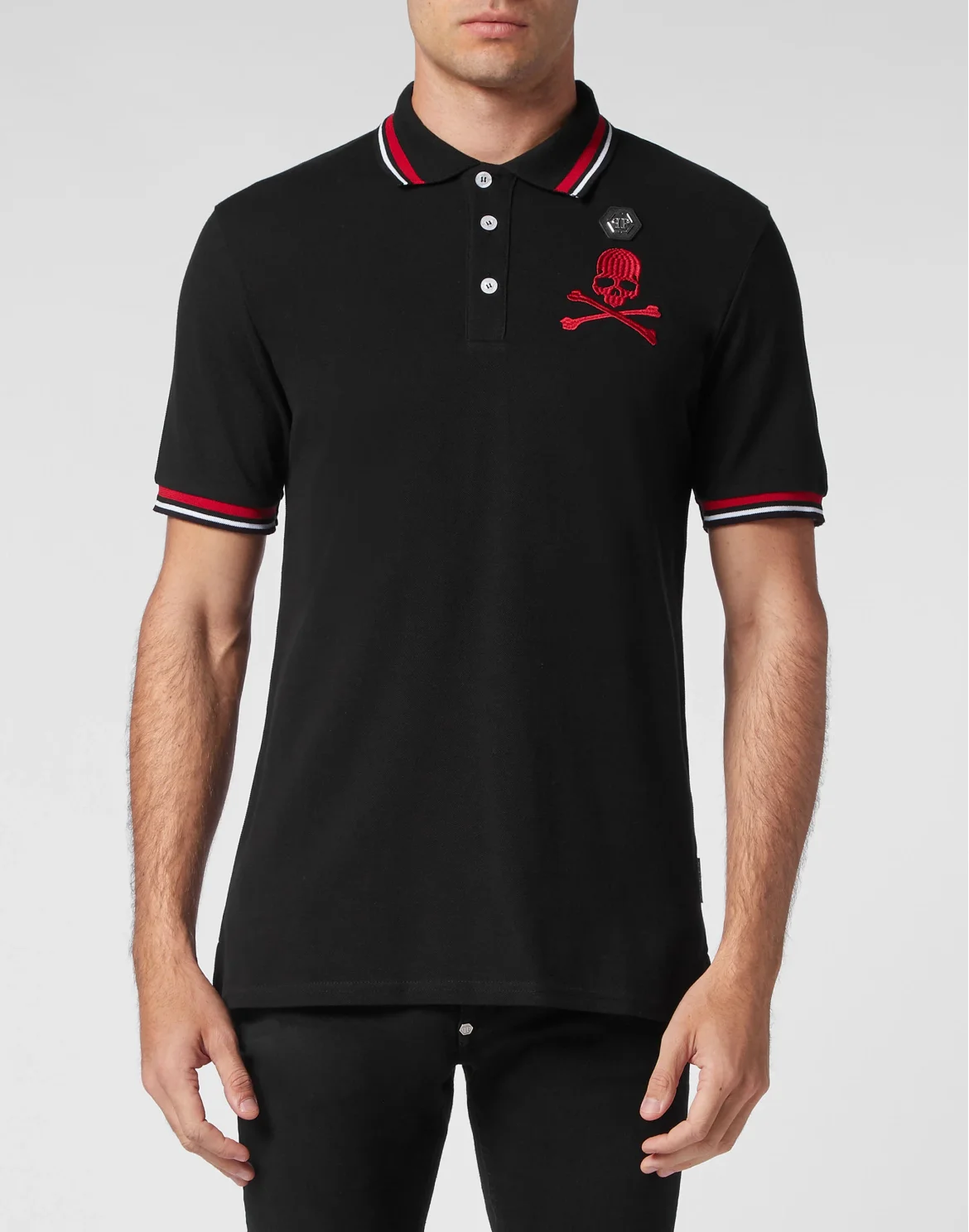 Slim Fit Polo shirt SS Skull&Bones, цвет: Черный