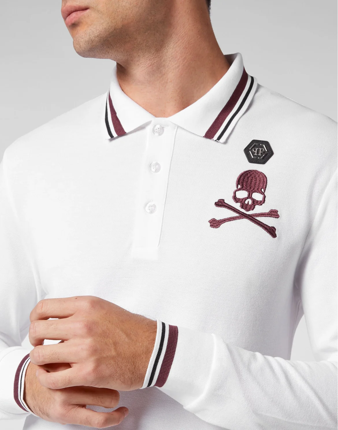Polo shirt LS Skull&Bones, цвет: Белый