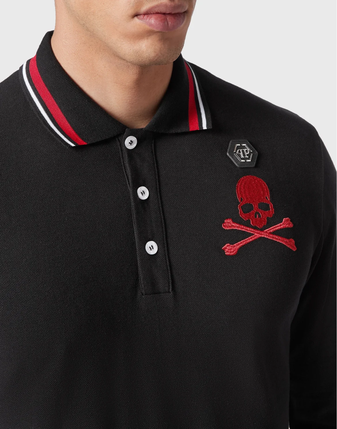 Polo shirt LS Skull&Bones, цвет: Черный