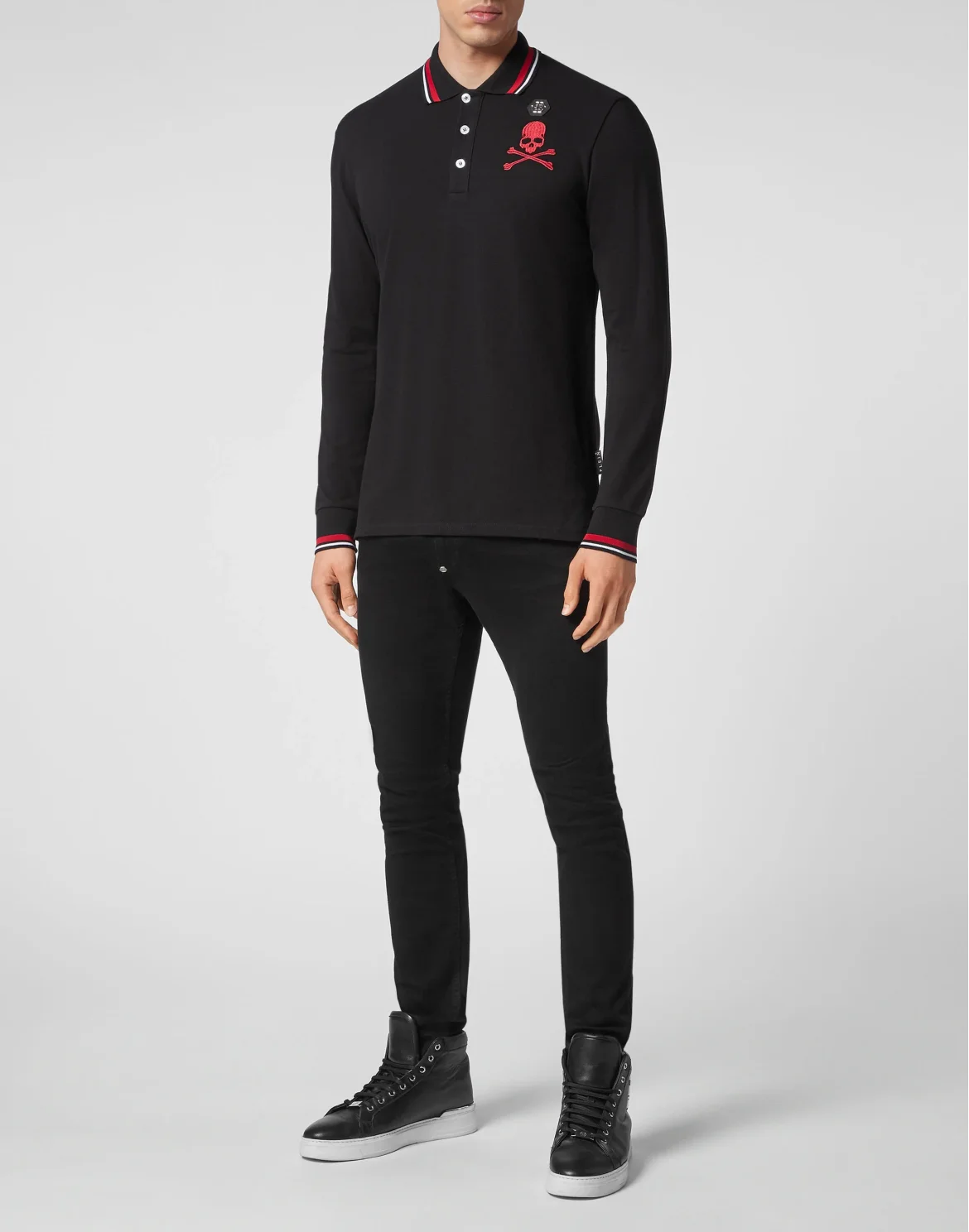 Polo shirt LS Skull&Bones, цвет: Черный