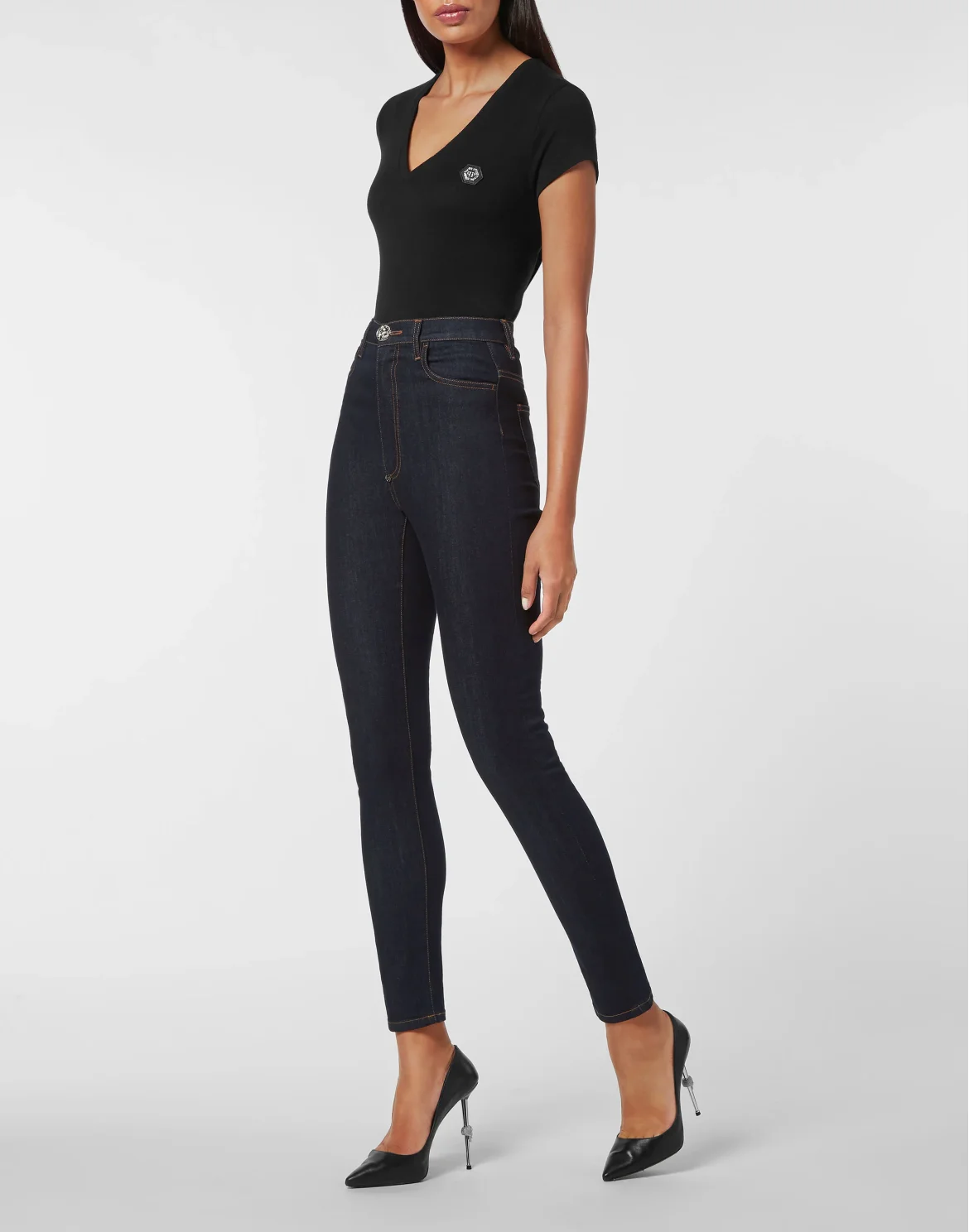 Denim Super High Waist Jegging Hexagon, цвет: Синий