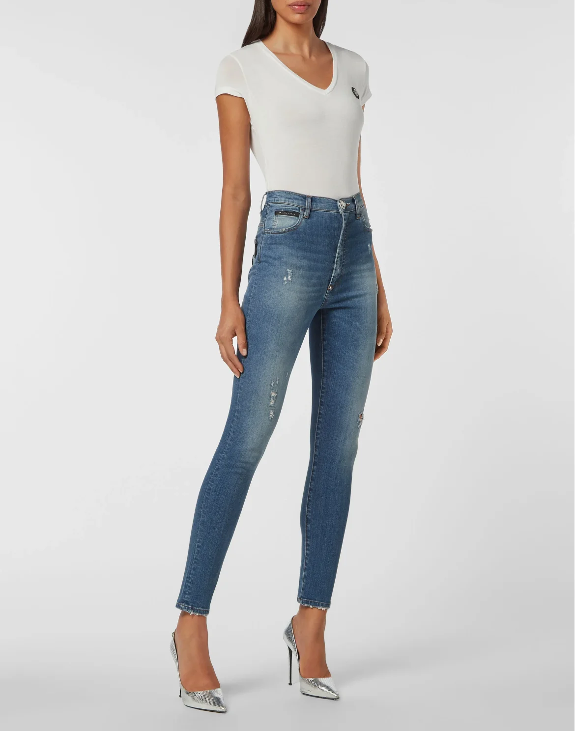Denim Super High Waist Jegging Dragon, цвет: Синий