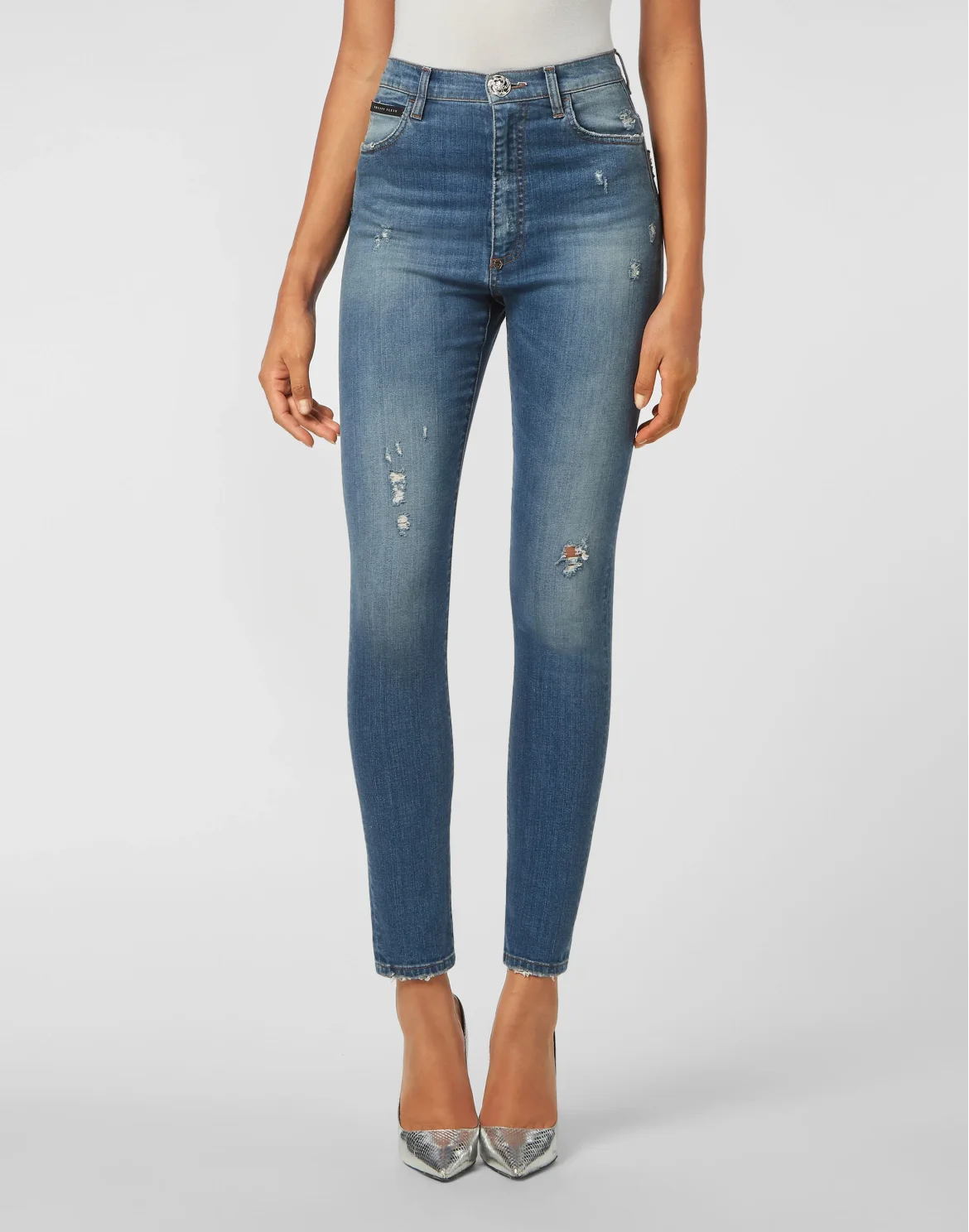 Denim Super High Waist Jegging Dragon, цвет: Синий