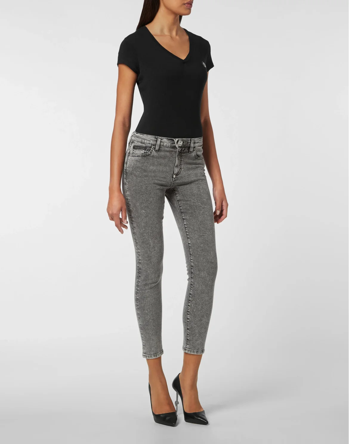 Denim Trousers Regular skinny, цвет: Серый