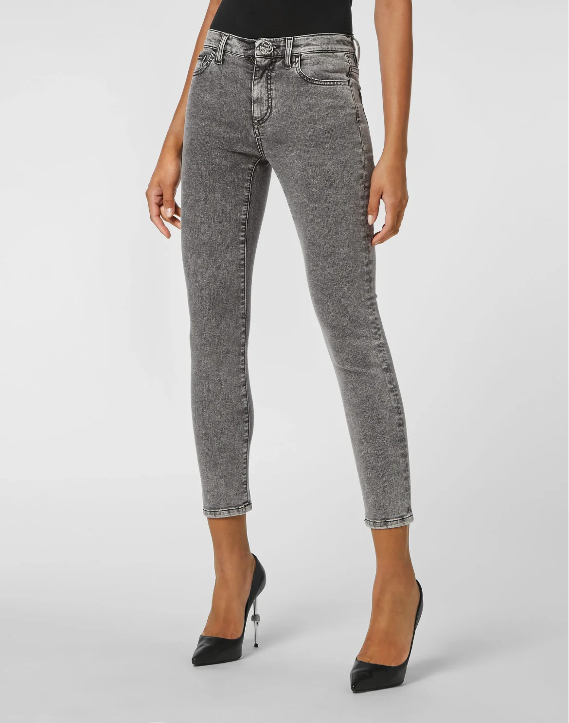 Denim Trousers Regular skinny, цвет: Серый