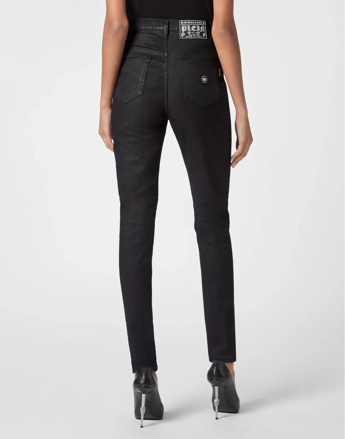Denim Super High Waist Jeggings, цвет: Черный
