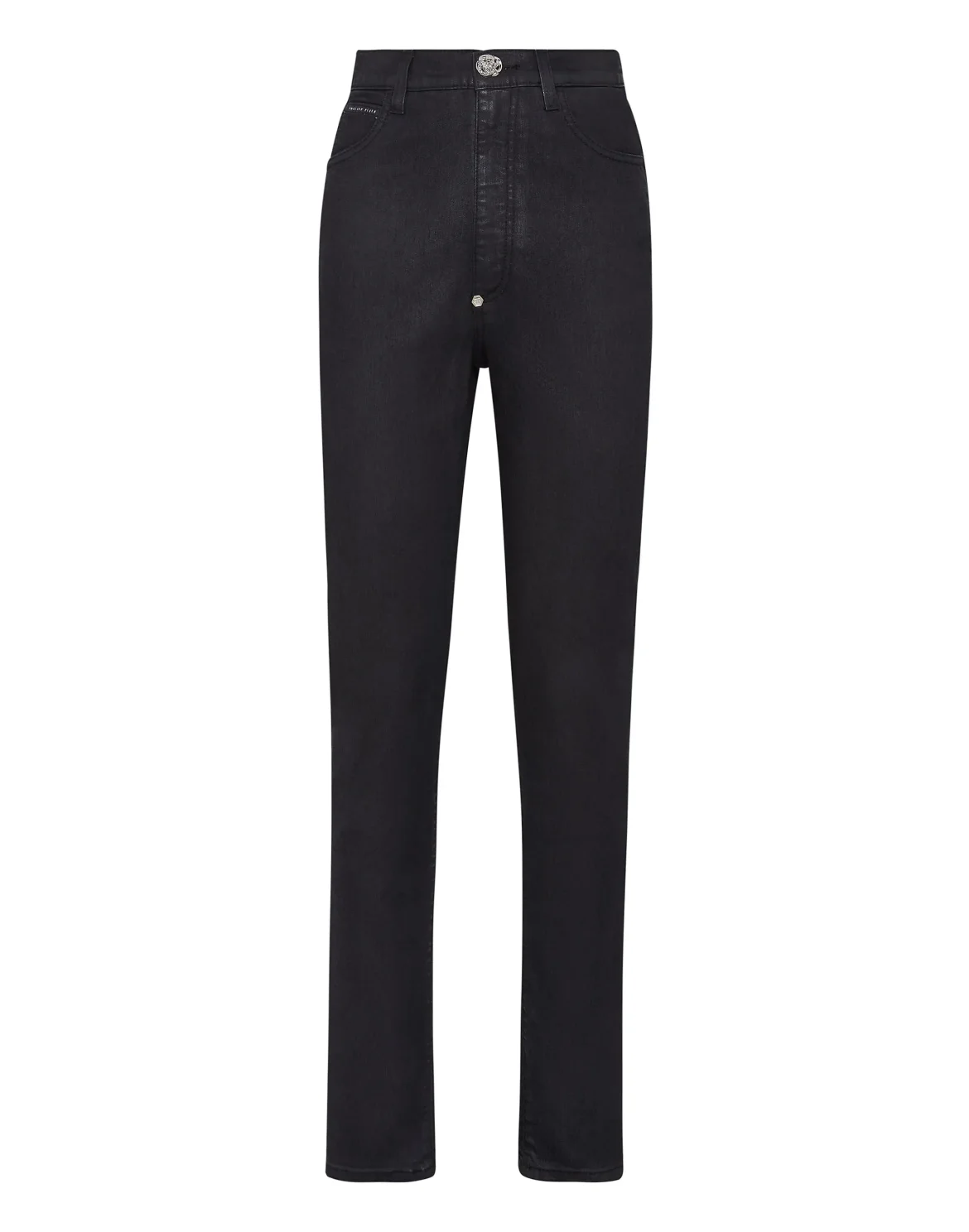 Denim Super High Waist Jeggings, цвет: Черный