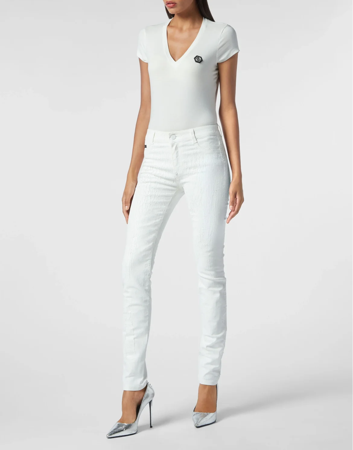 Denim Jeggings Hexagon, цвет: Белый