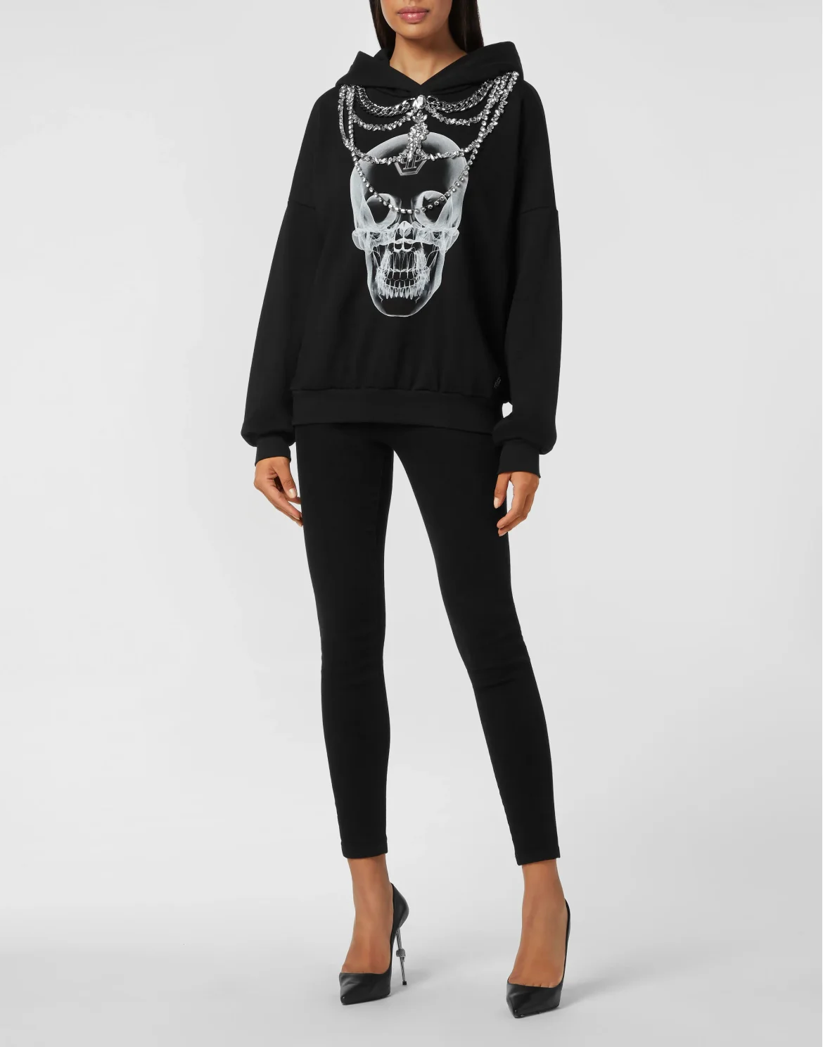 Hoodie sweatshirt X-Ray with Crystals, цвет: Черный