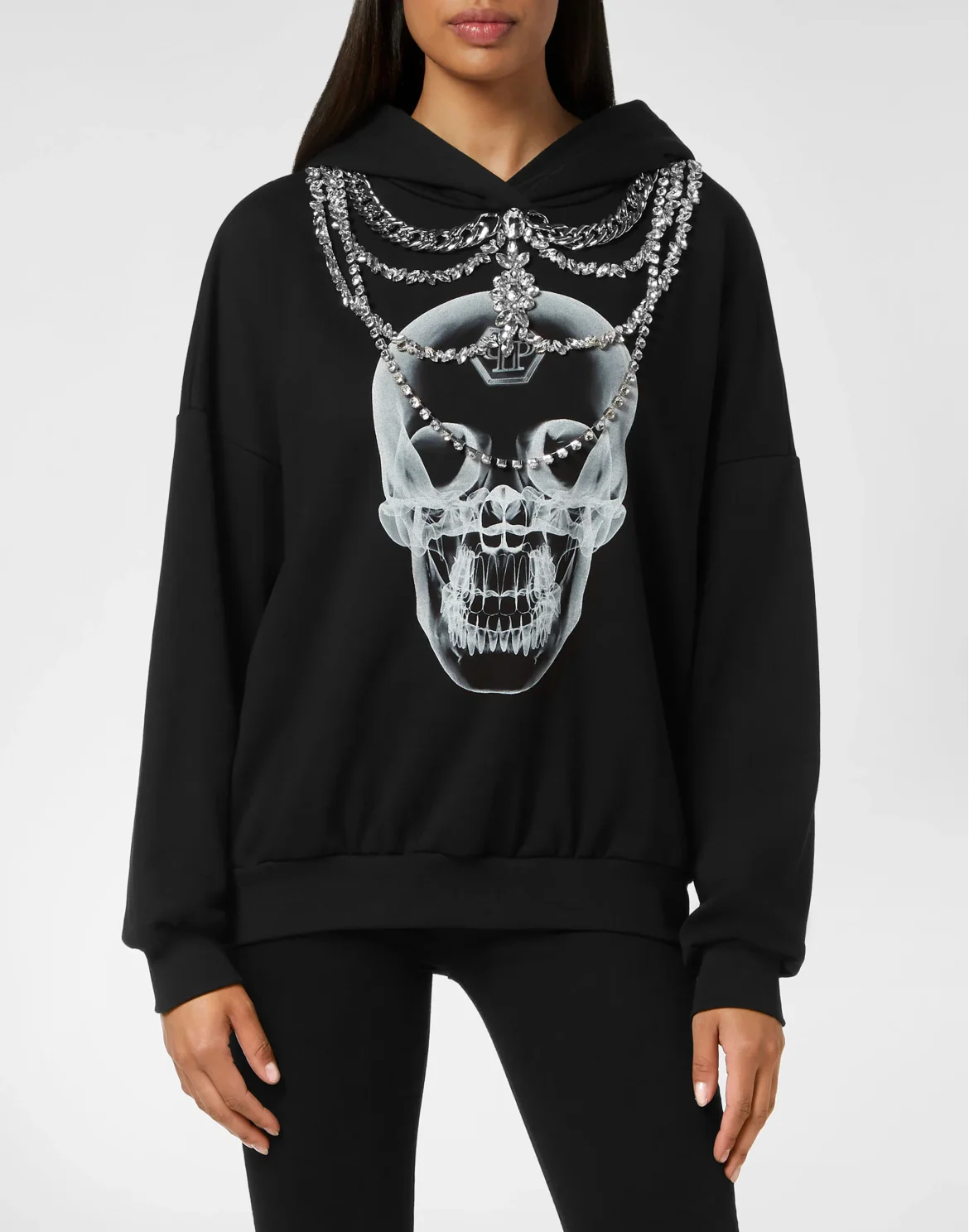 Hoodie sweatshirt X-Ray with Crystals, цвет: Черный