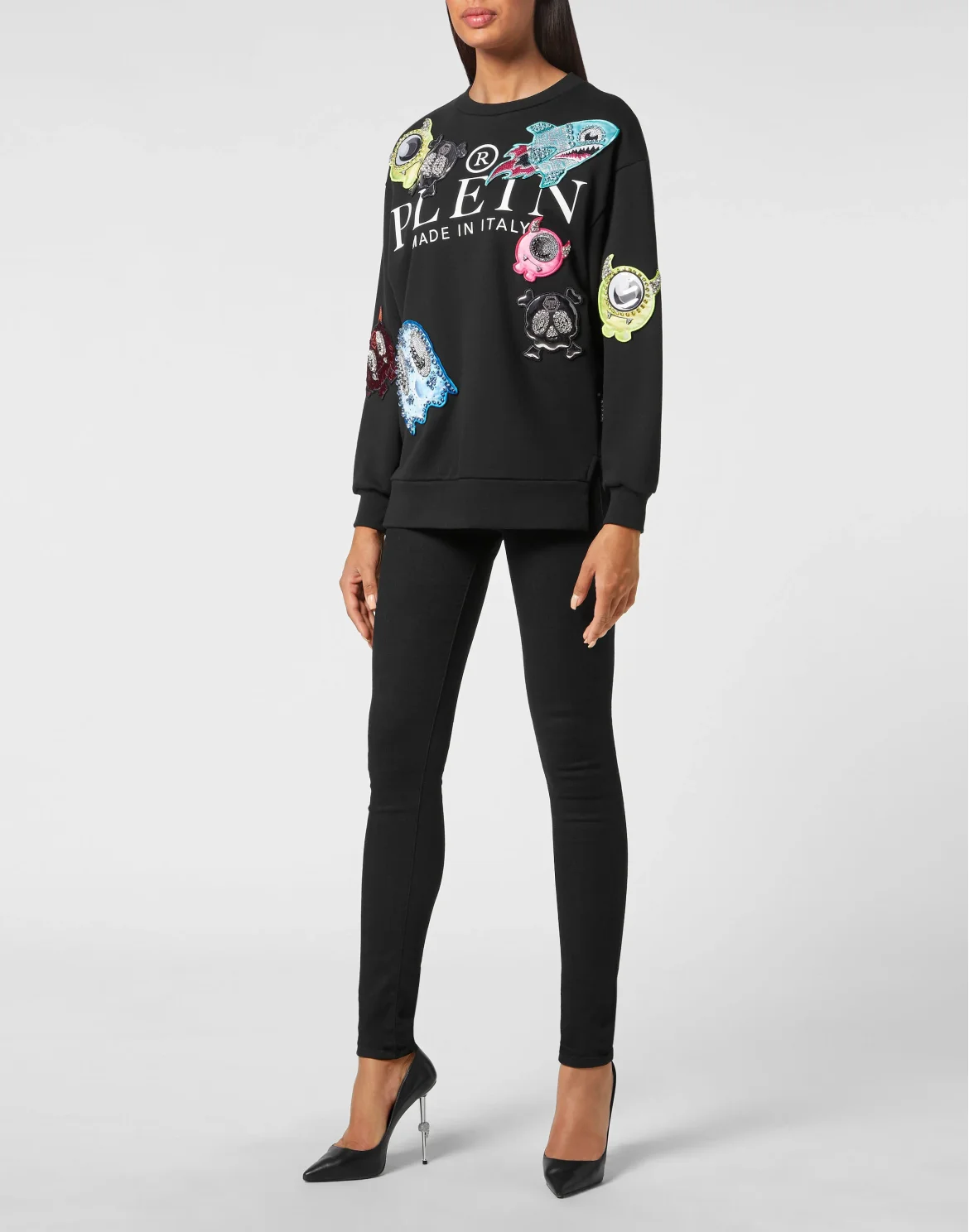 Roundneck Pullover Monsters with Crystals, цвет: Мультиколор